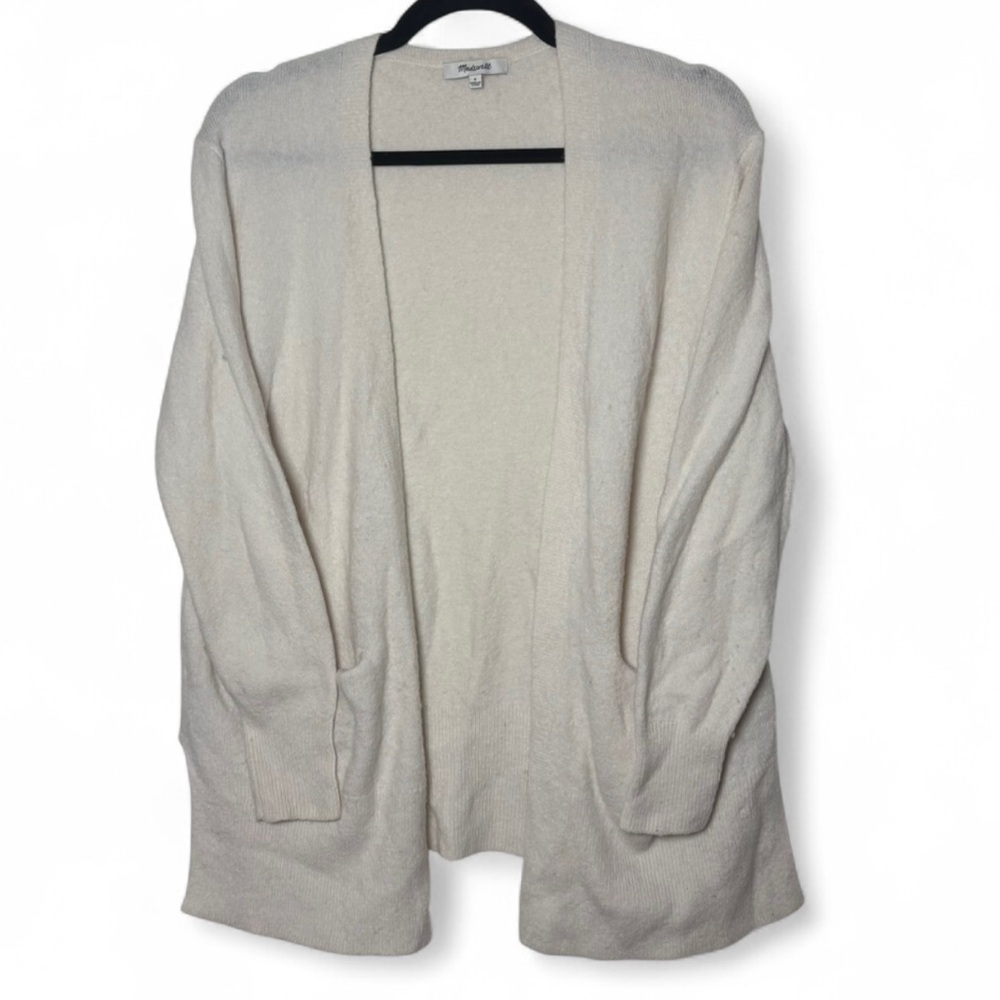 Madewell Cream Alpaca Wool Blend Open Front Cardigan Sweater Sz Small